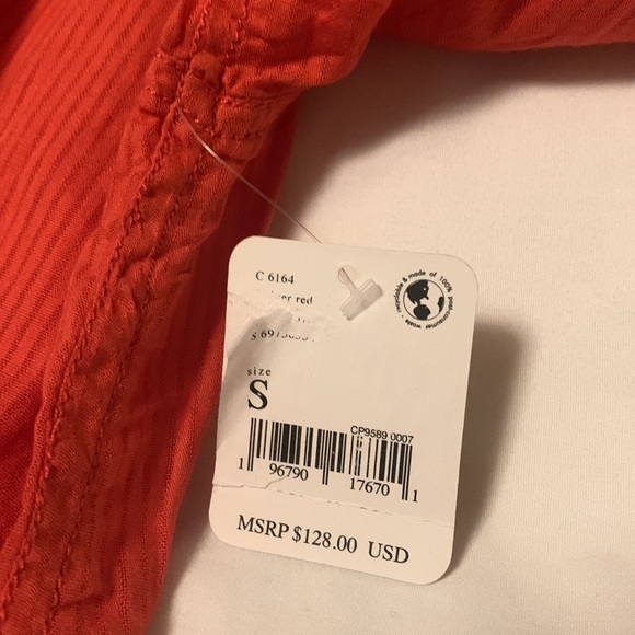 NWT Free People We The Free Black Tie Tux Shirt size S - Picture 6 of 11